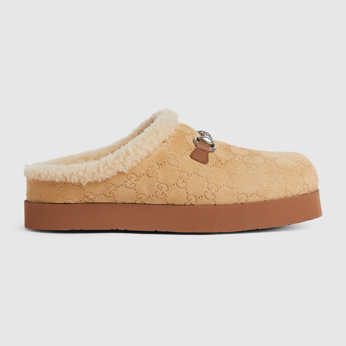 GUCCI ベージュ ミュール Men's mule with Horsebit in light beige GG suede | GUCCI® US