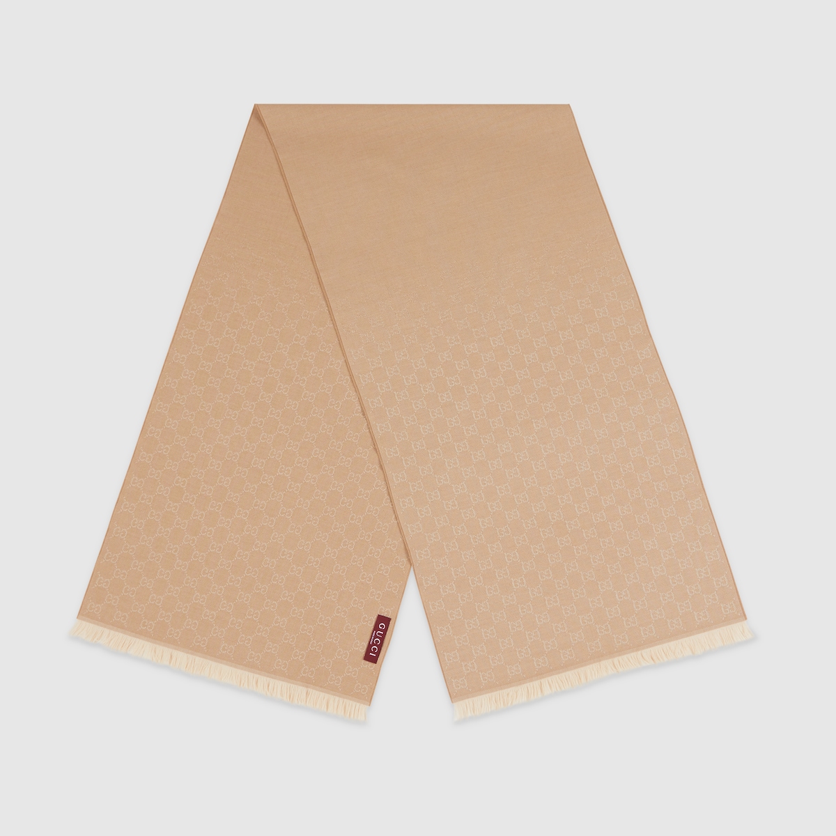 GG wool scarf in beige and ivory | GUCCI® US