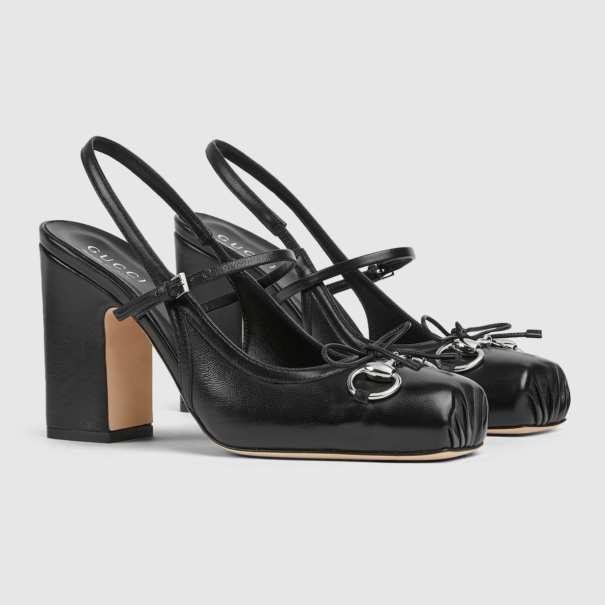 新品　GUCCI ブラック スリングバック ハイヒール Women's Gucci Horsebit slingback pump in black leather | GUCCI® US