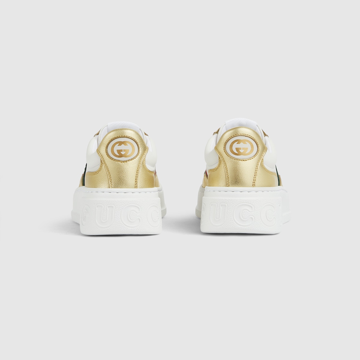 ウィメンズ チャンキー スニーカー ・ゴールド メタリックレザー