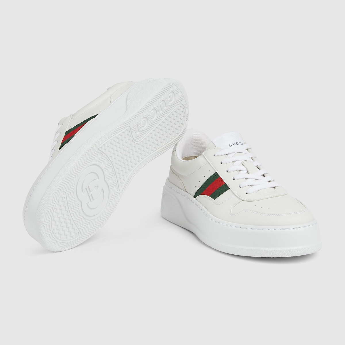 Women's chunky sneaker in white leather | GUCCI® US