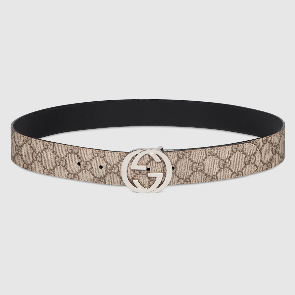 Reversible belt with Interlocking G buckle in GG Supreme