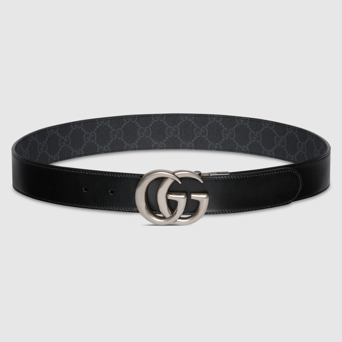 【美品】GUCCI グッチ　ダブルG ワイドベルト ブラック　ゴールド P55 ダブルG ワイドベルト ・ブラック レザー | GUCCI公式