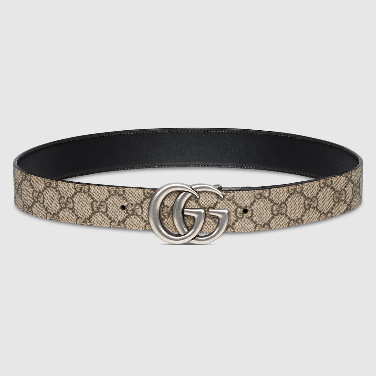 GG Marmont reversible belt in beige and ebony GG Supreme