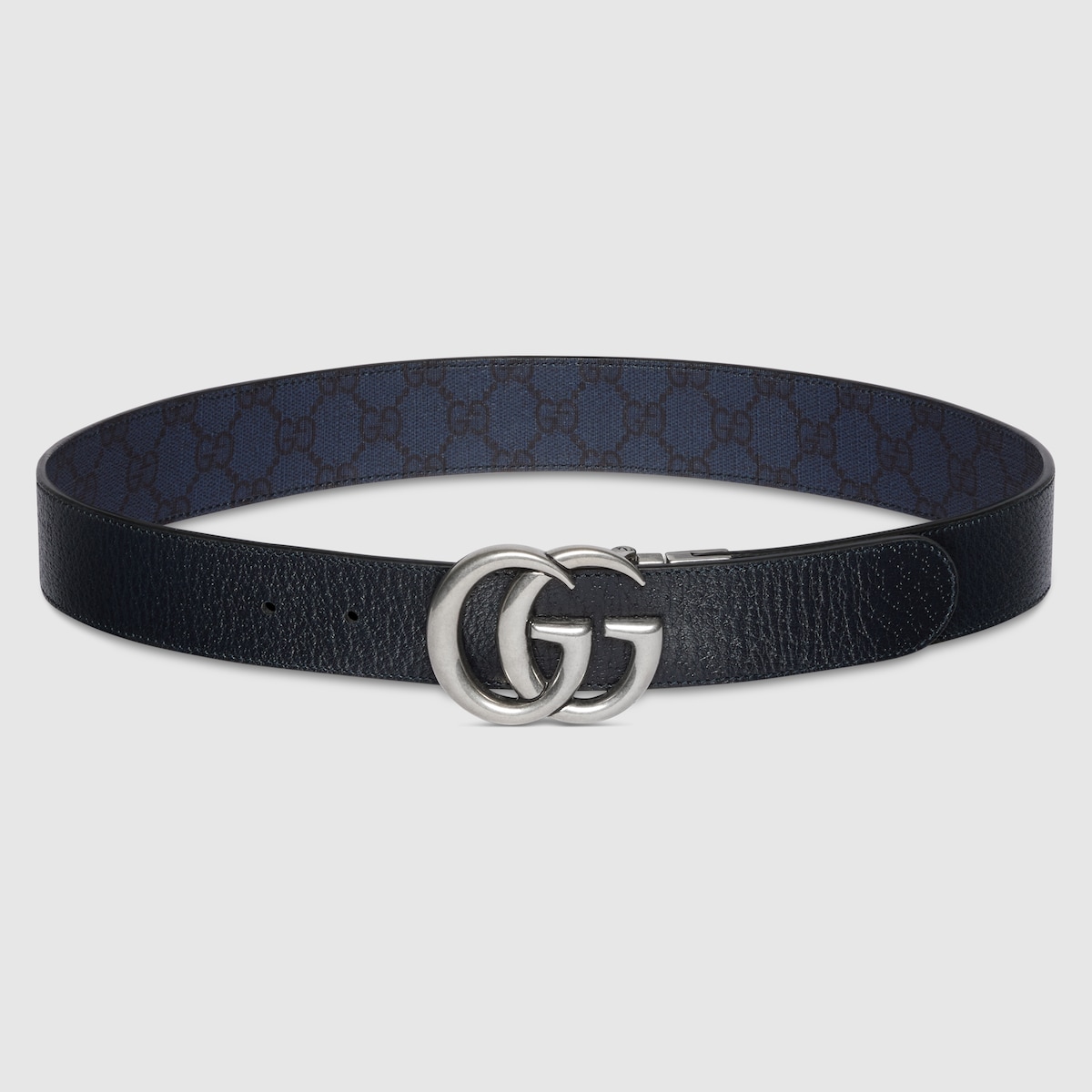 GG Marmont reversible belt in blue and dark blue Supreme