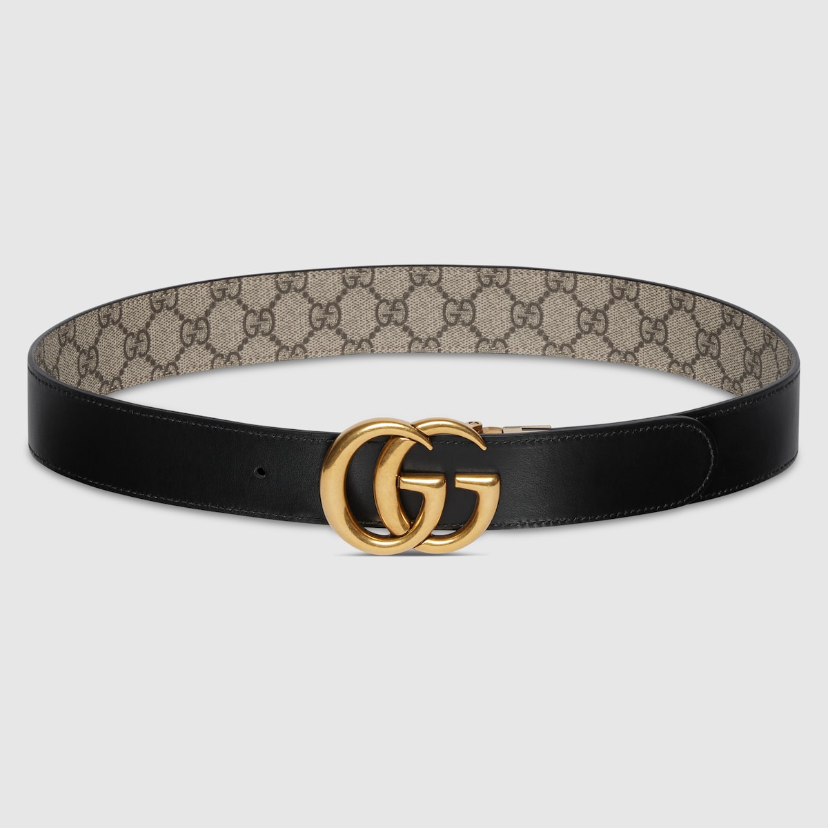 【関税＆送料込み】Gucci Gg Marmont Reversible Thin Belt GG Marmont reversible thin belt in beige, ebony & black