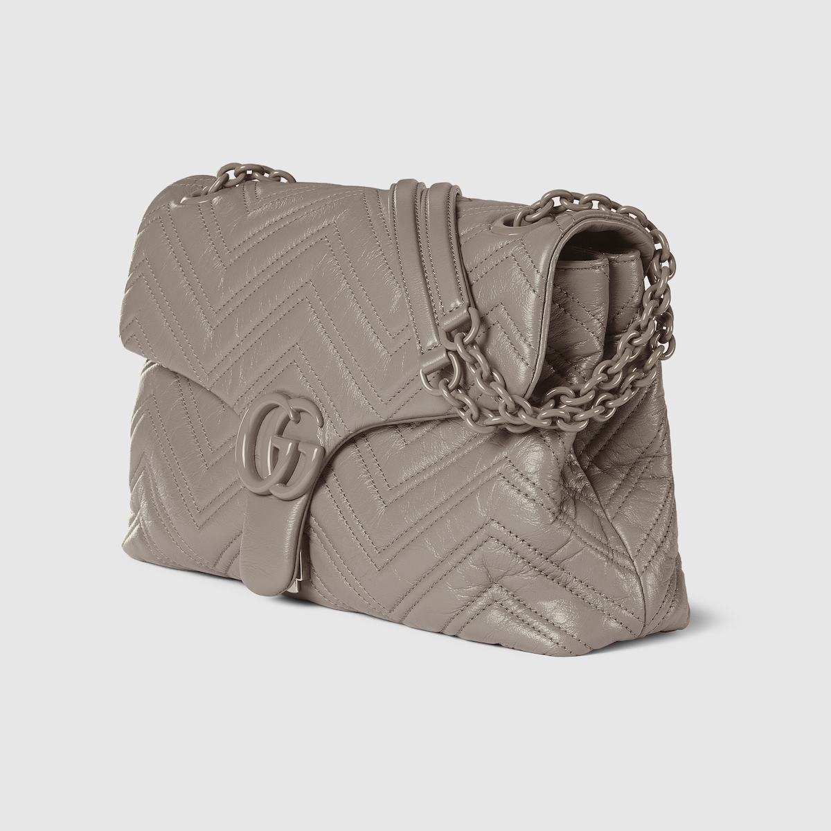 GGマーモント〕ミディアム ショルダーバッグ ・ダスティグレー レザー