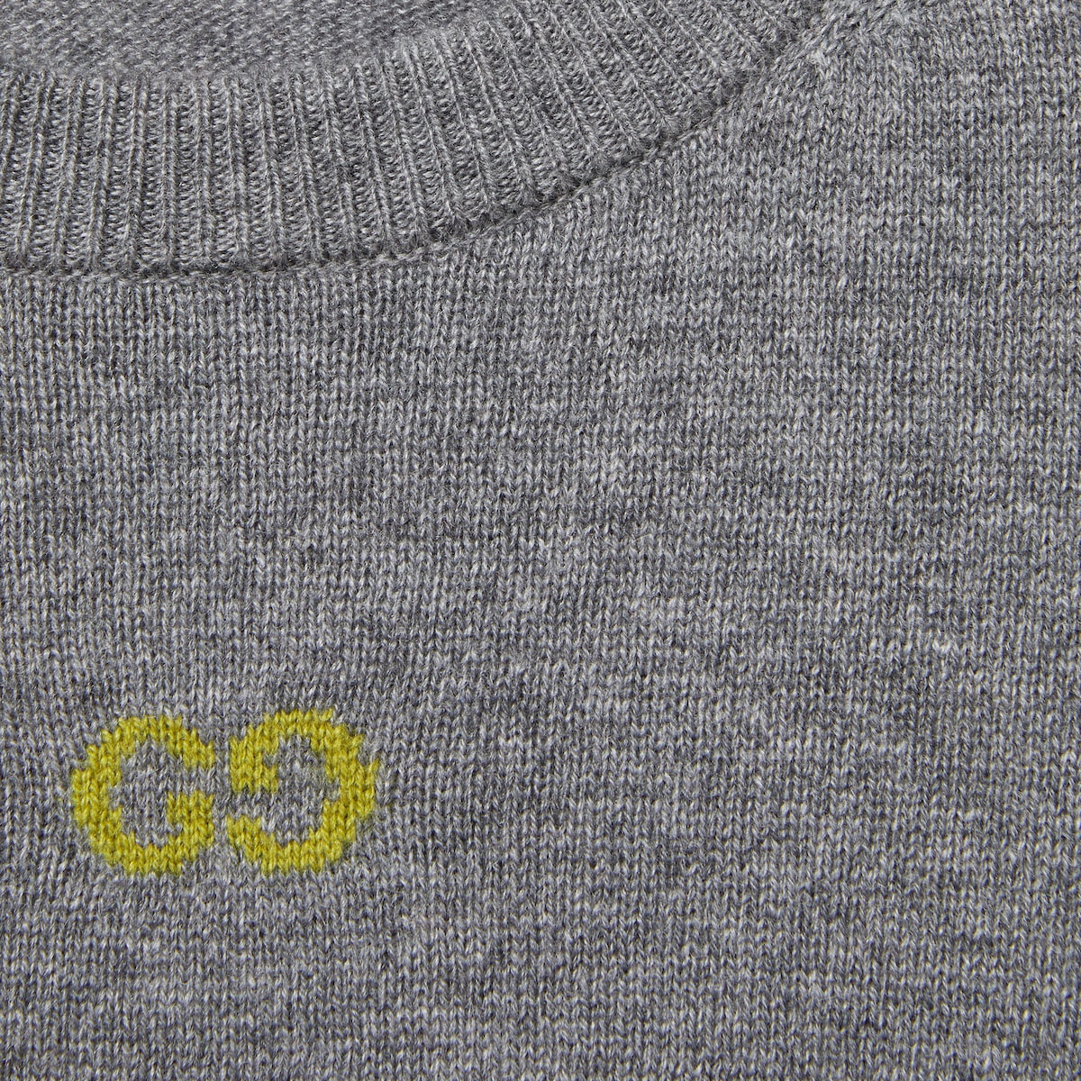 Fine cashmere sweater with intarsia in grey | GUCCI® US