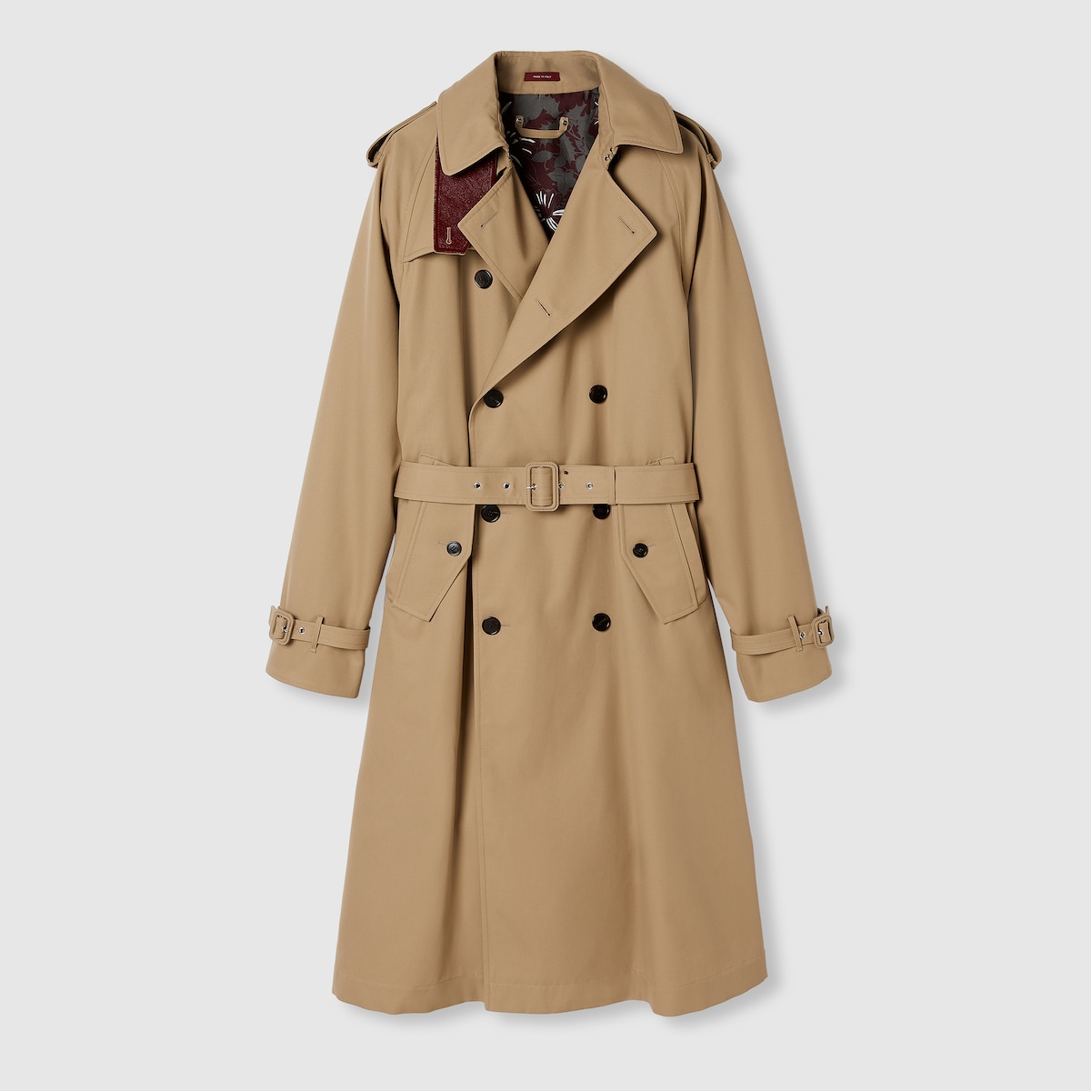 ジャケット・アウター Gabardine Double Belt Trench Coat Men Retro Military Double Breasted Belted Trench Coat Urban