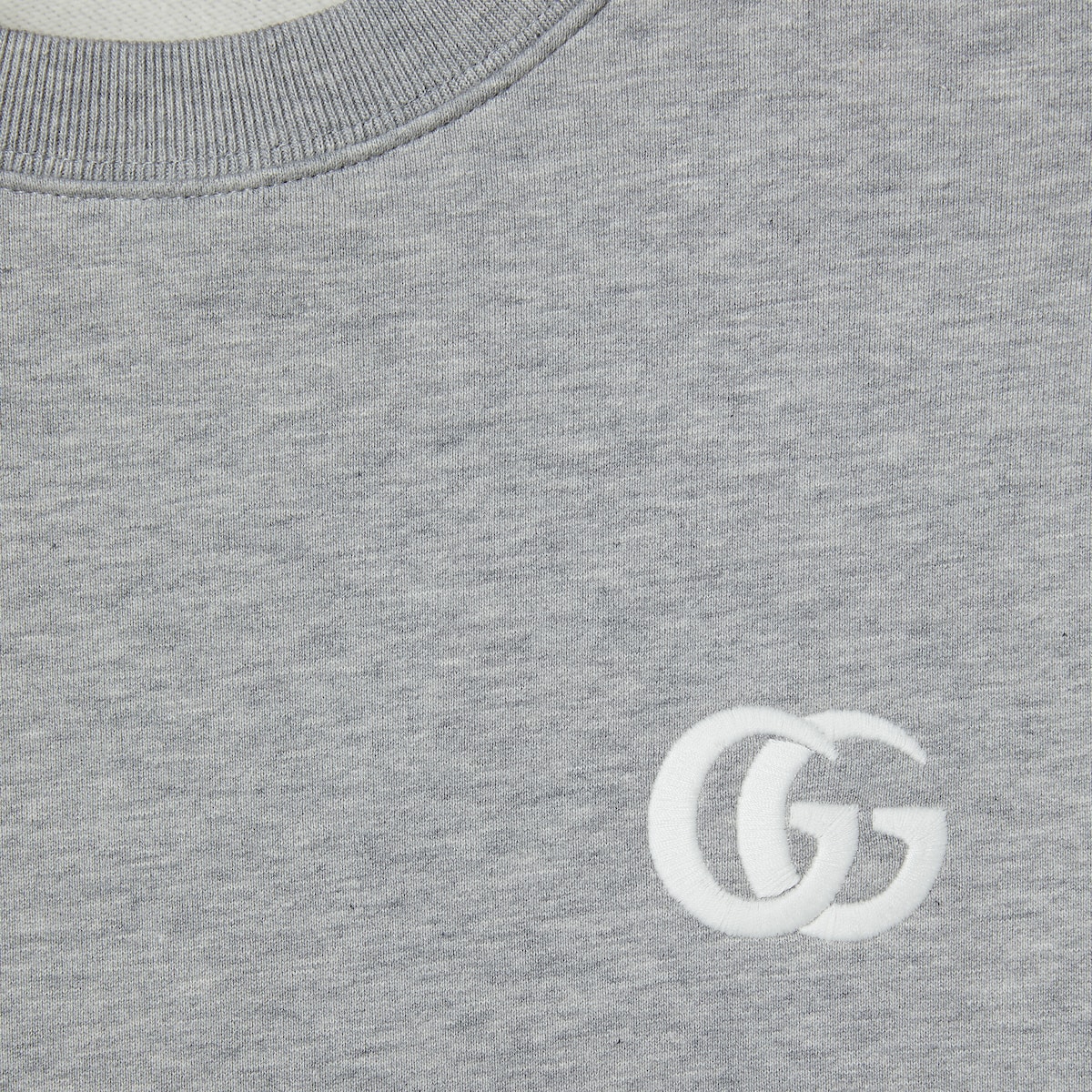 Cotton jersey sweatshirt with embroidery in grey | GUCCI® US