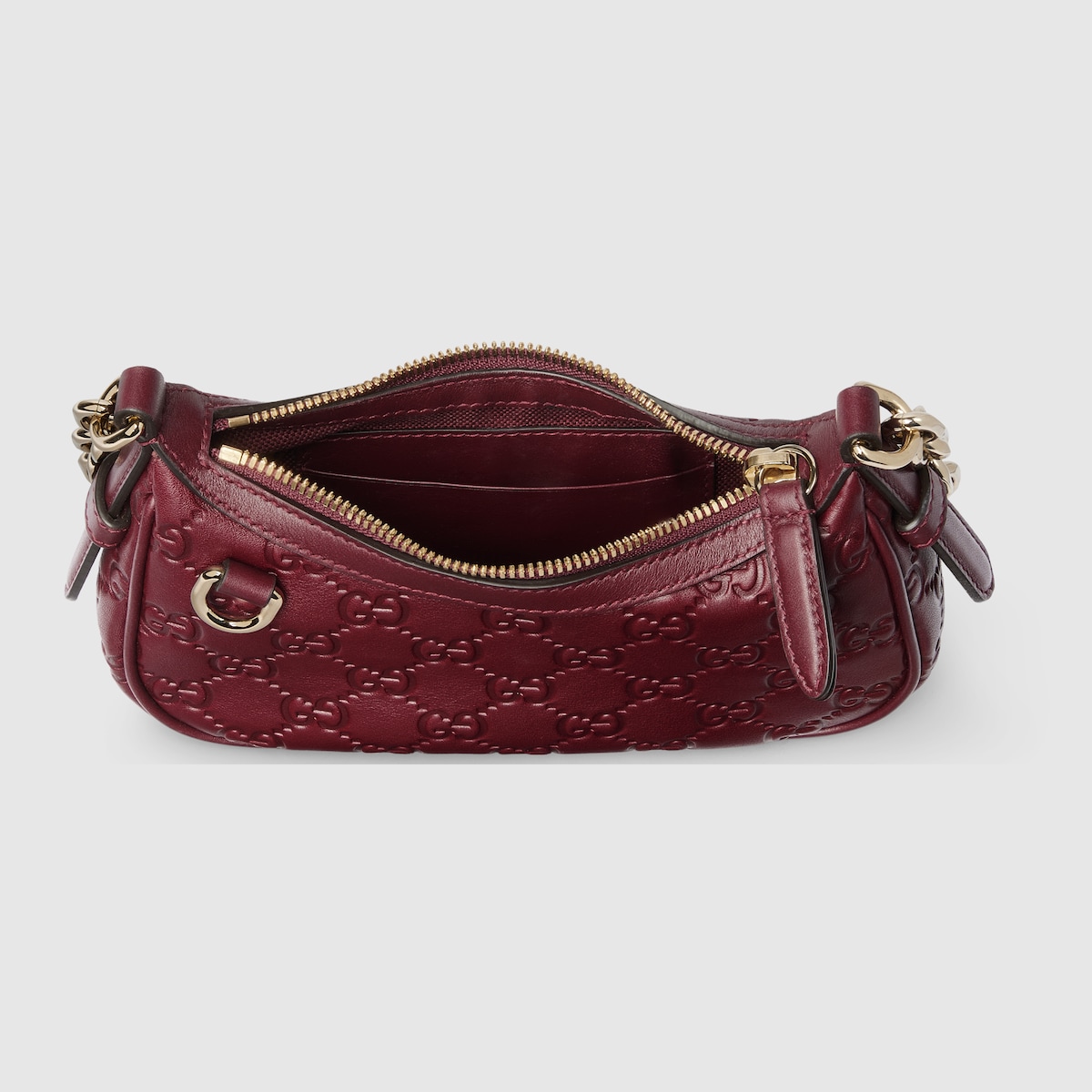 〔オフィディア〕 スーパーミニバッグ ロッソ アンコーラ GG Emblem mini shoulder bag in Rosso Ancora red GG leather