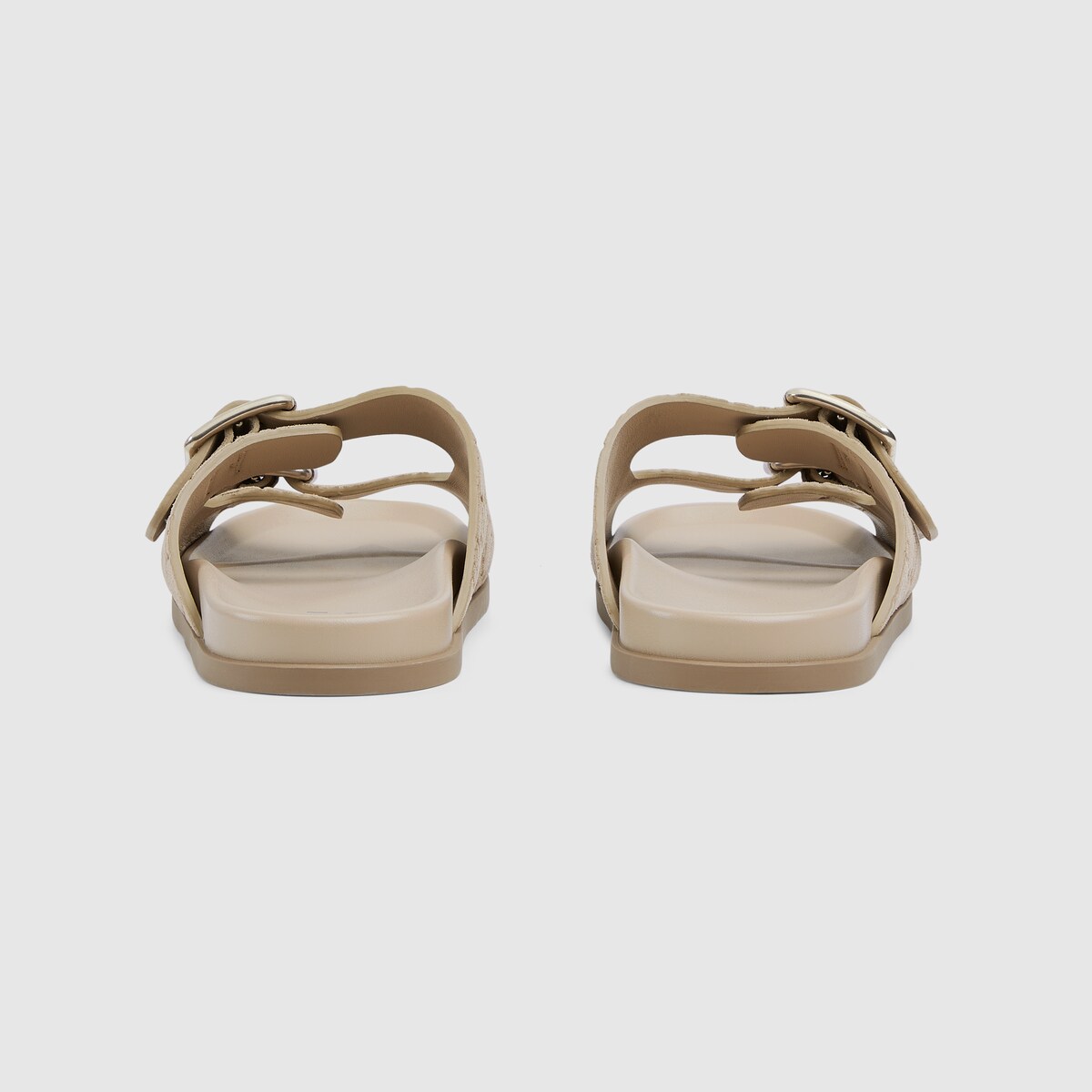 Men's slide sandal in oatmeal GG suede | GUCCI® AE
