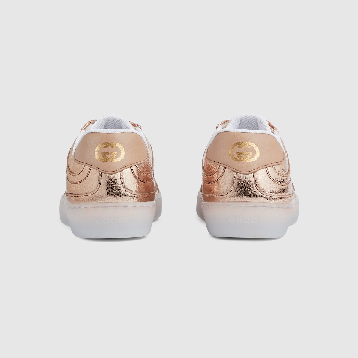 Women's G75 sneaker in bronze textured leather | GUCCI® US
