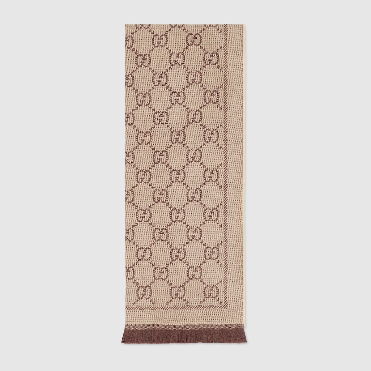 GG wool scarf in light brown | GUCCI® PL