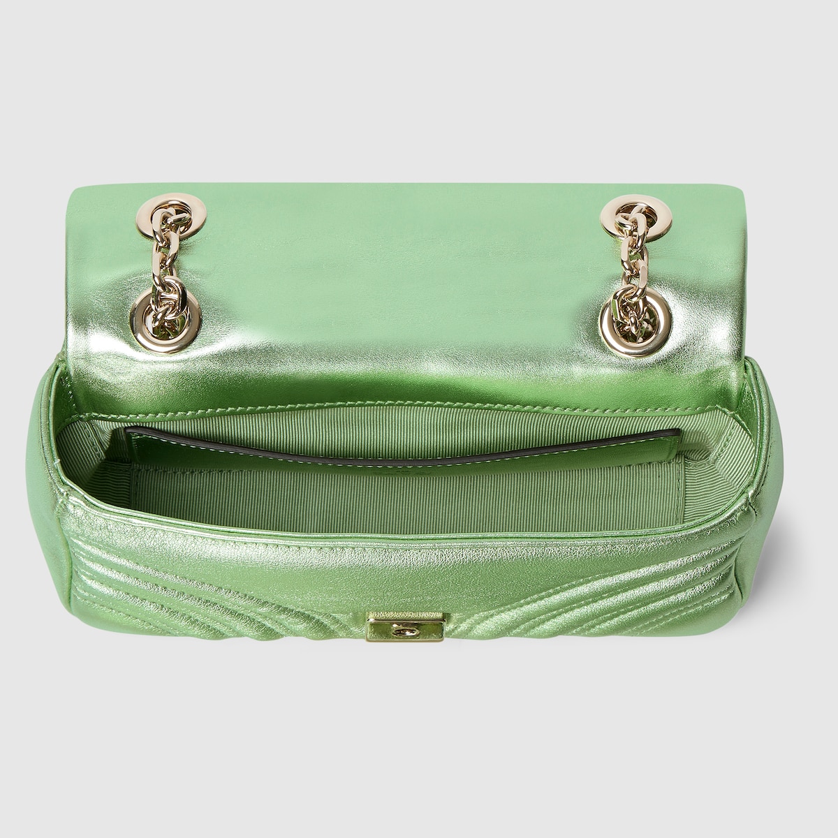 GGマーモント〕スモール ショルダーバッグ ・ペールグリーン ラメ