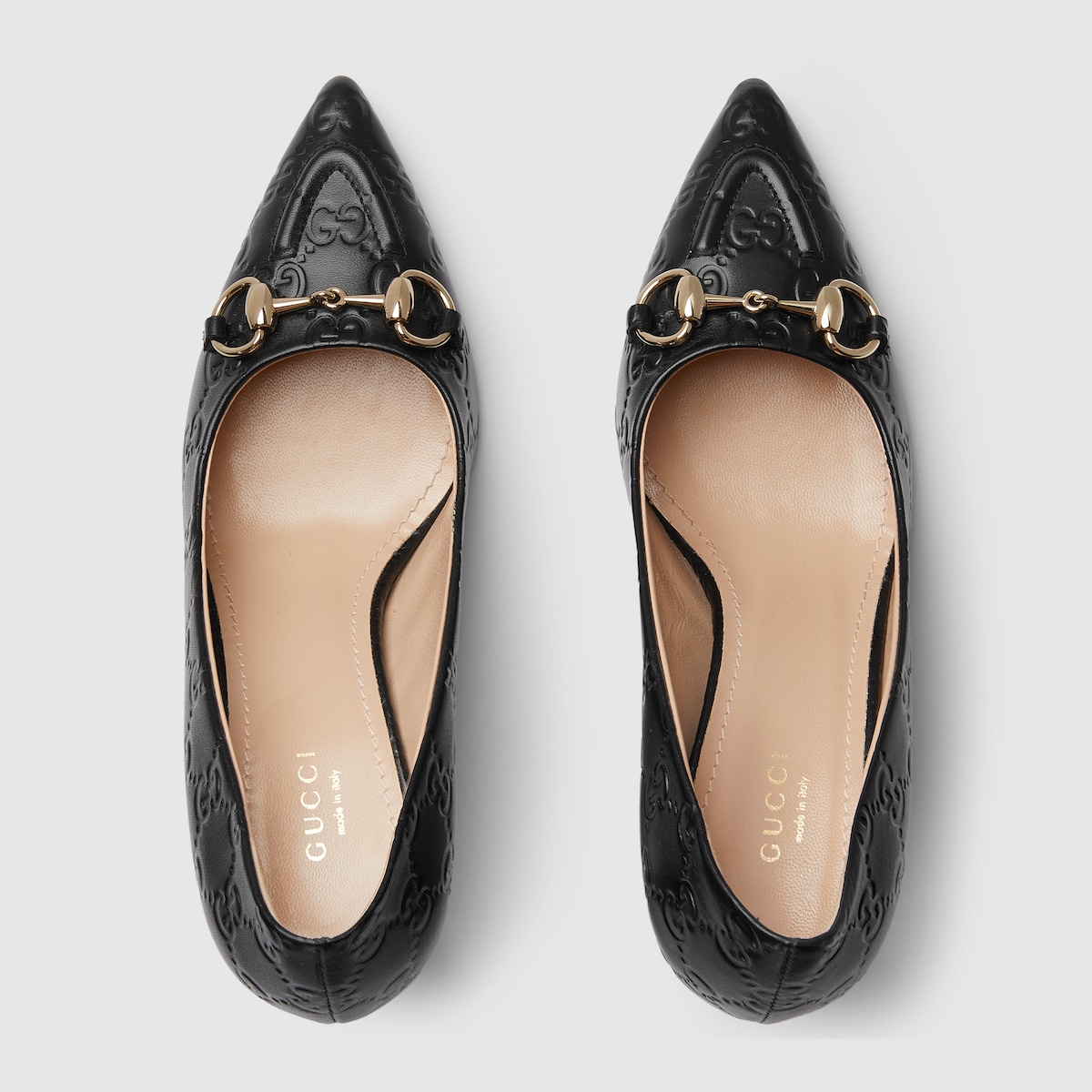 Women's pump with Horsebit in black GG leather - thumbnail 3