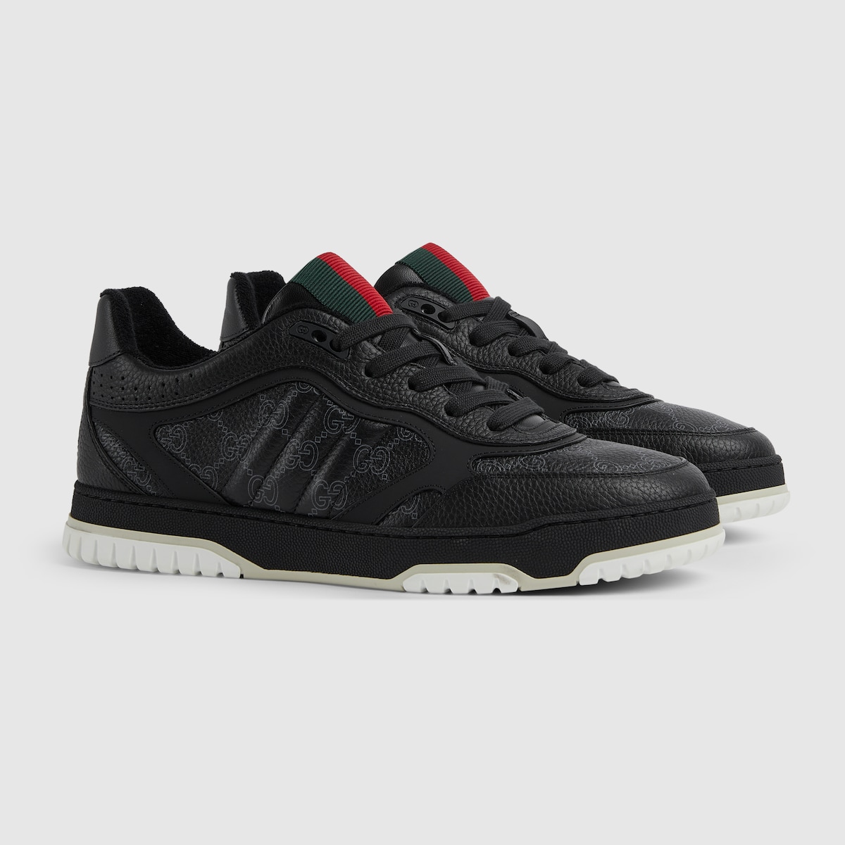 Men's Gucci Re-Web trainers in black GG leather | GUCCI® RO