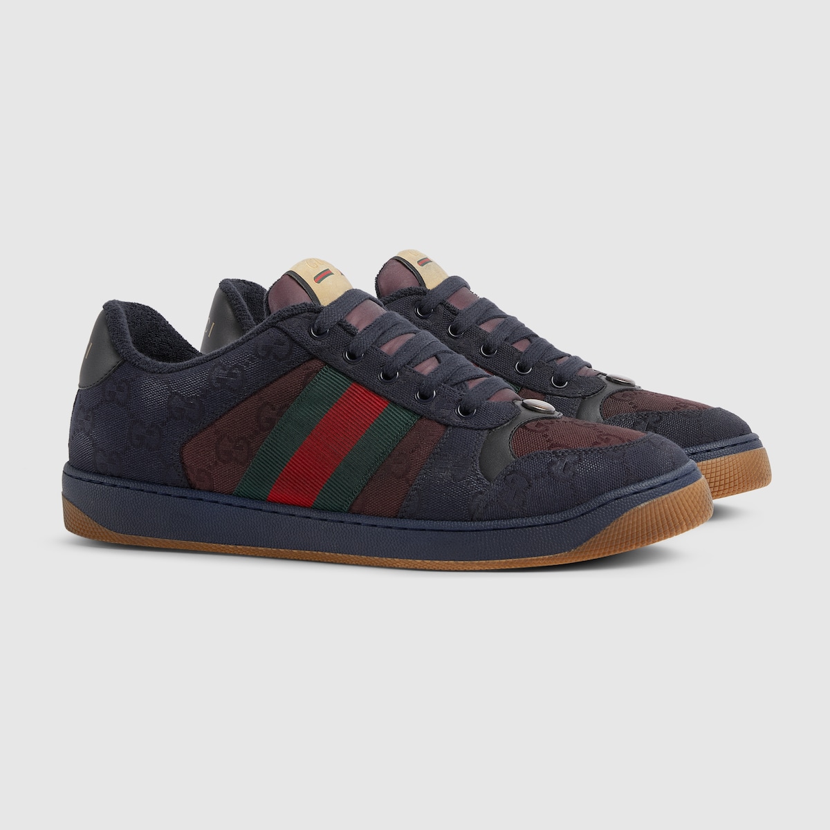 Men's Screener sneaker in dark blue GG canvas | GUCCI® US