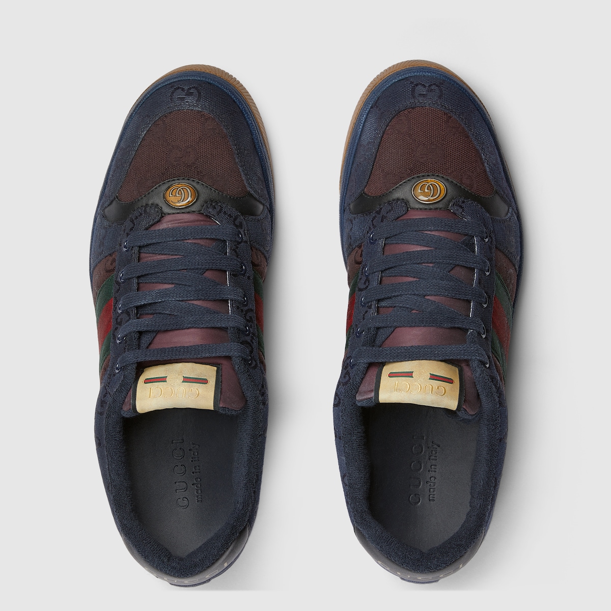 Men's Screener sneaker in dark blue GG canvas | GUCCI® US