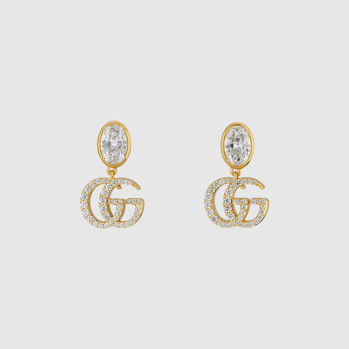 GG Marmont crystal earrings in gold-toned brass - thumbnail 4