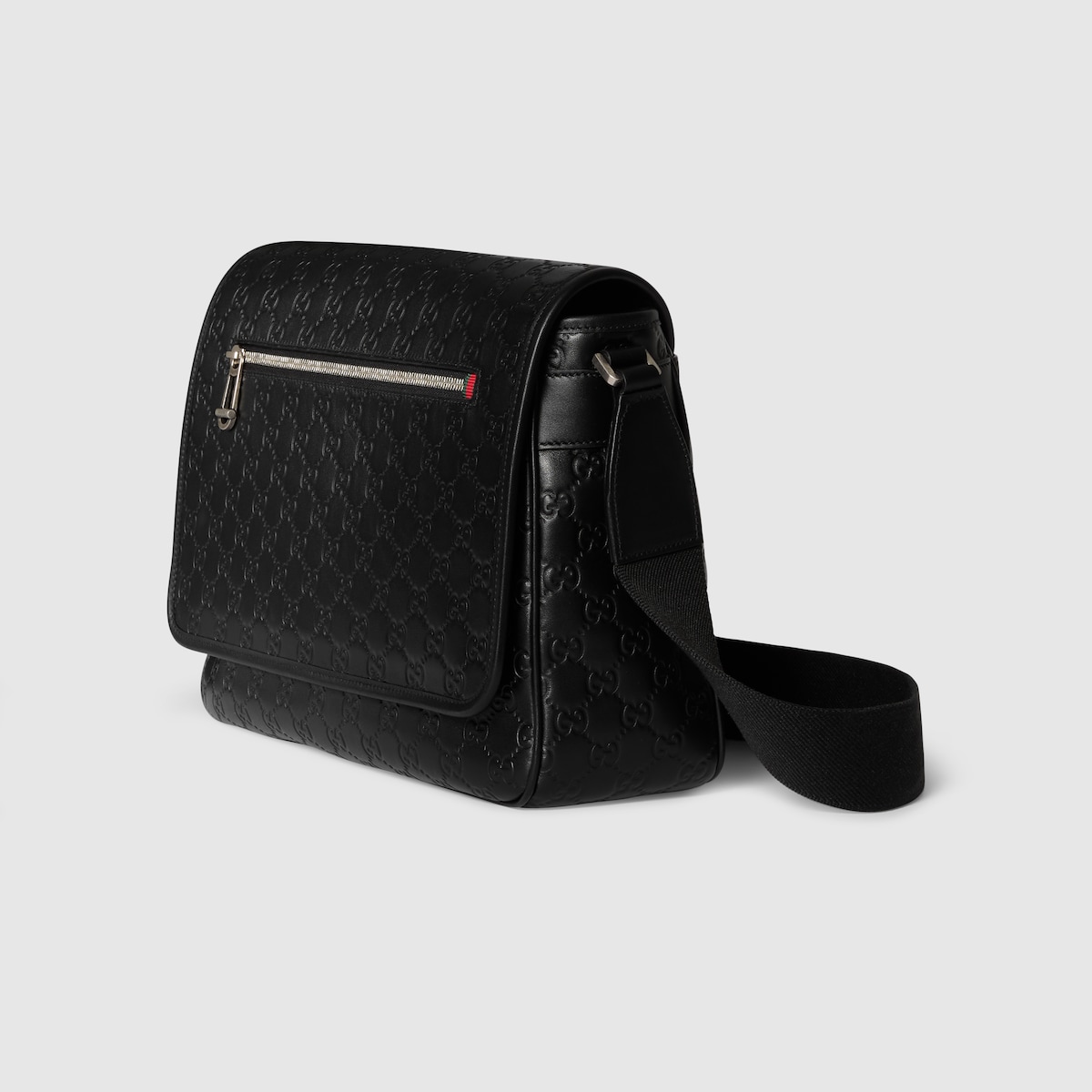 GG Emblem medium crossbody bag in black GG leather | GUCCI® AE