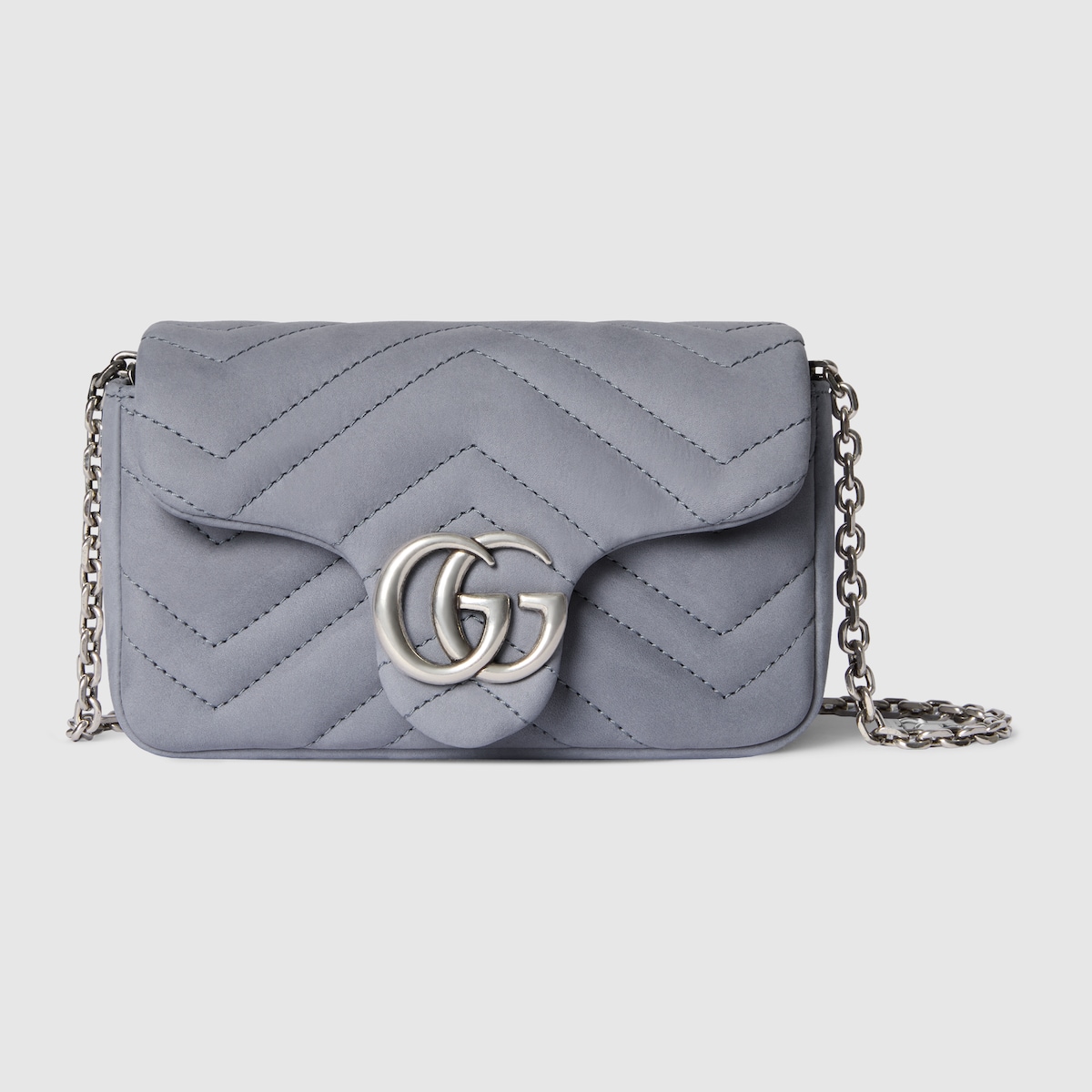 GG Marmont mini shoulder bag in grey leather | GUCCI® US