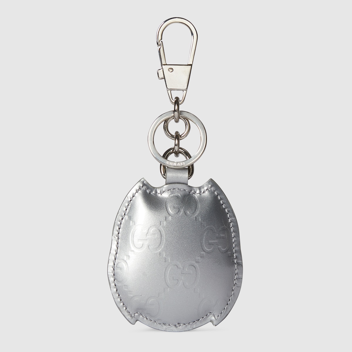 Owl-shaped bag charm in silver patent GG leather | GUCCI® US