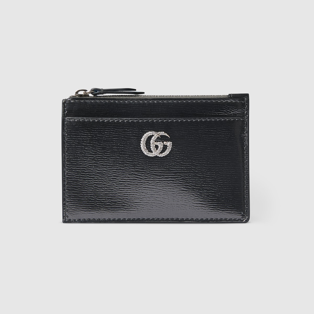 ダブルG ジップ キーポーチ ・シルバー パテントレザー | GUCCI公式