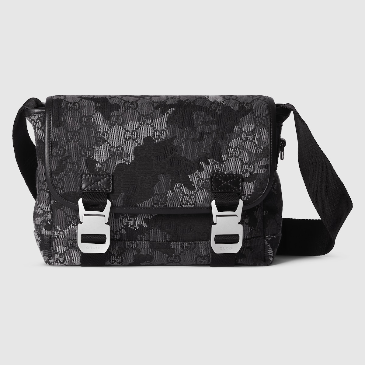 GGキャンバス スモール クロスボディバッグ ・ブラック カモフラージュ