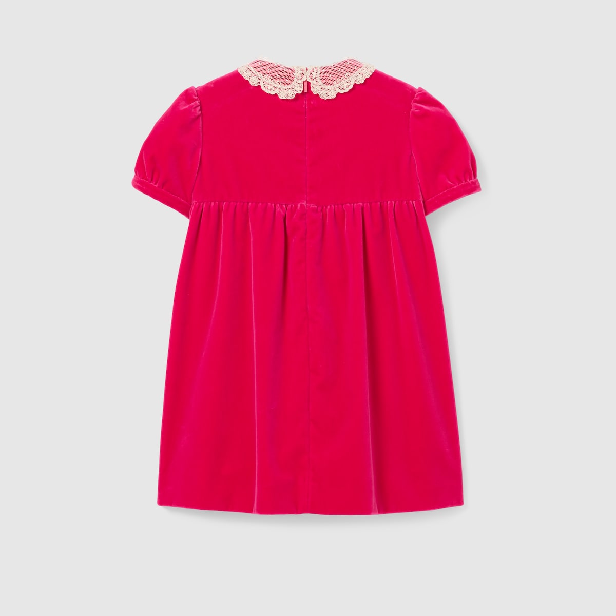 Children's velvet dress in fuchsia - thumbnail 2