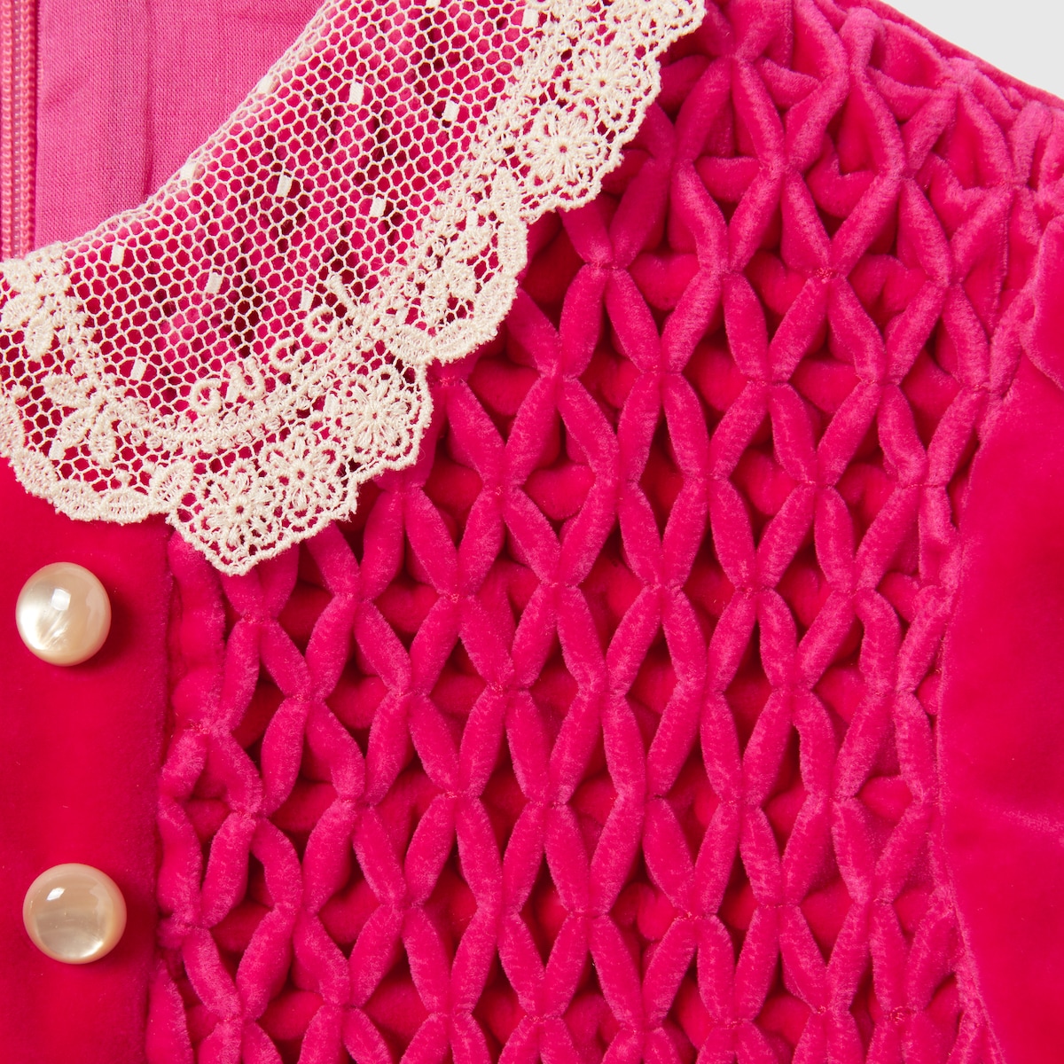 Children's velvet dress in fuchsia - thumbnail 3