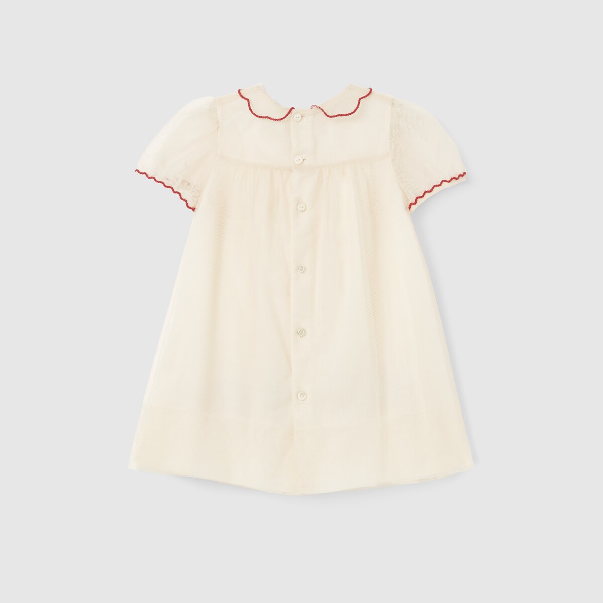 Baby tulle dress with embroidery in ivory - thumbnail 3