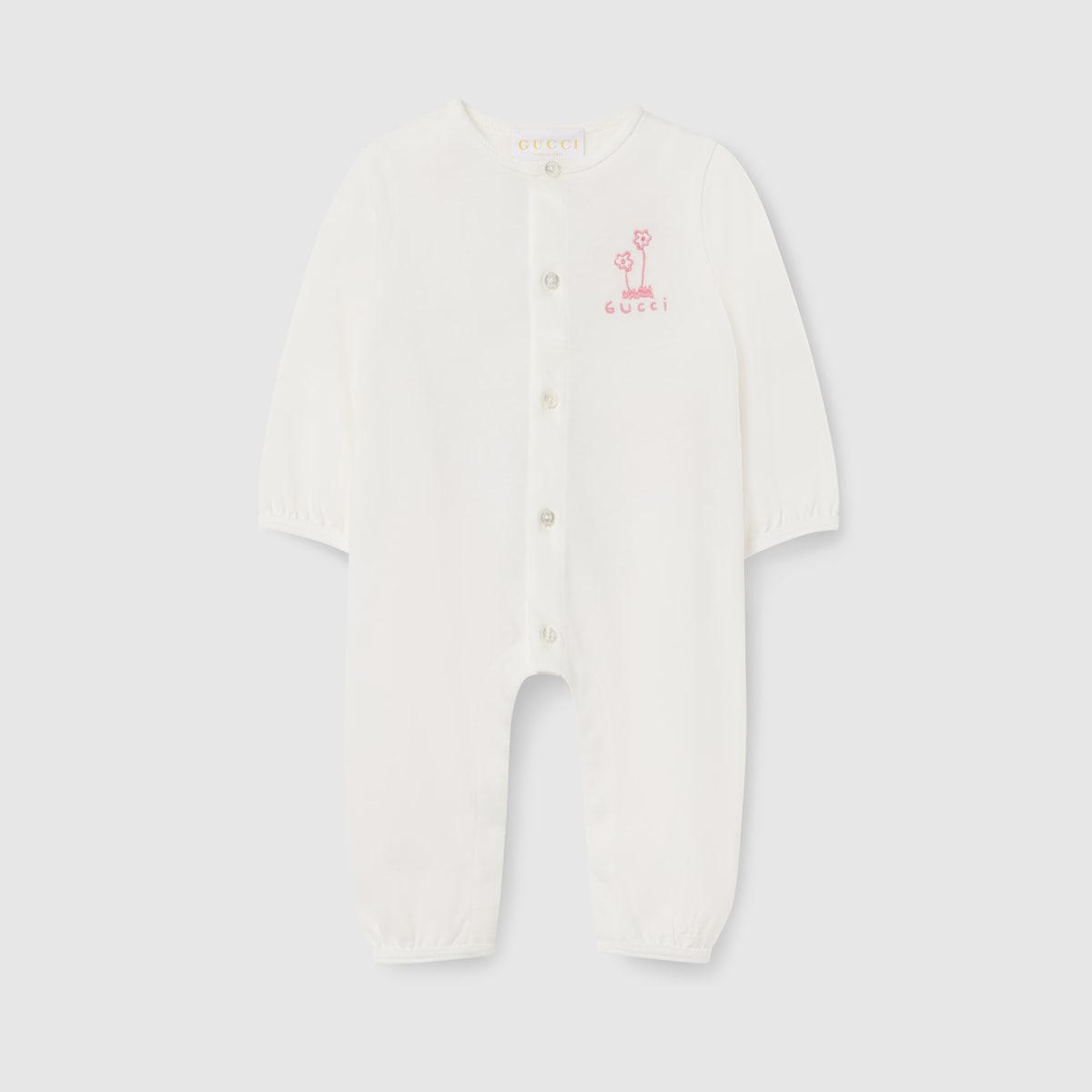 婴儿饰印花棉质连体衣in 白色| GUCCI® SE