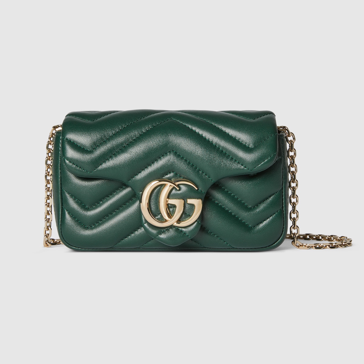 GG Marmont mini shoulder bag in green leather | GUCCI® US