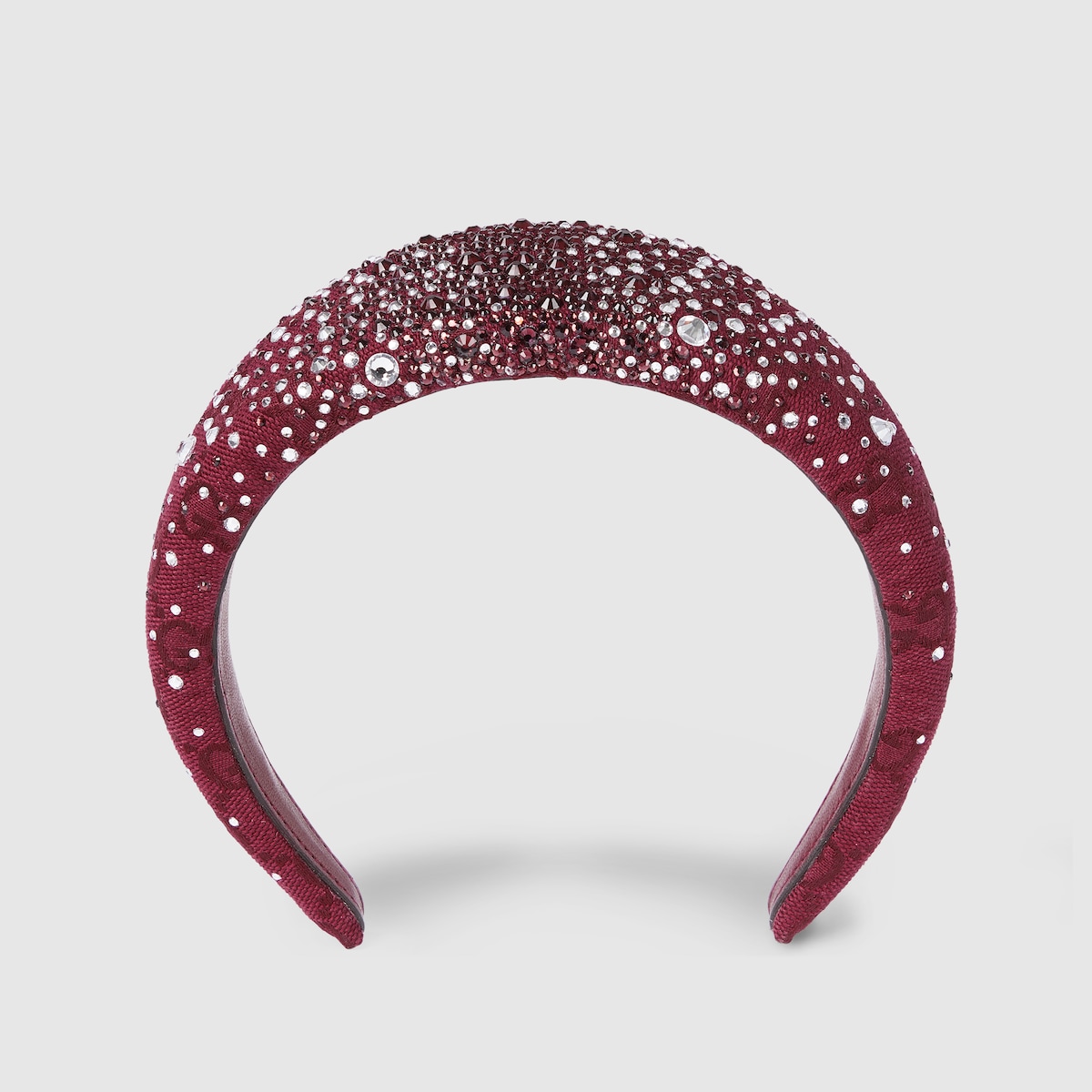 GG canvas headband with crystals in bordeaux | GUCCI® US