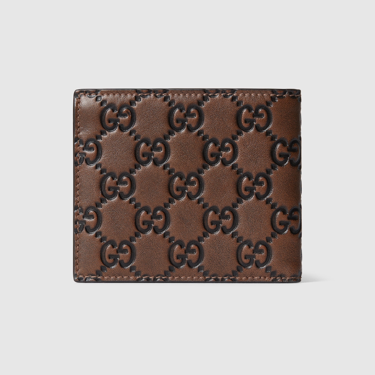 小物 Balenciaga Gucci Monogram Bi-Fold Wallet GG Emblem bi-fold wallet in brown and black GG leather | GUCCI® US