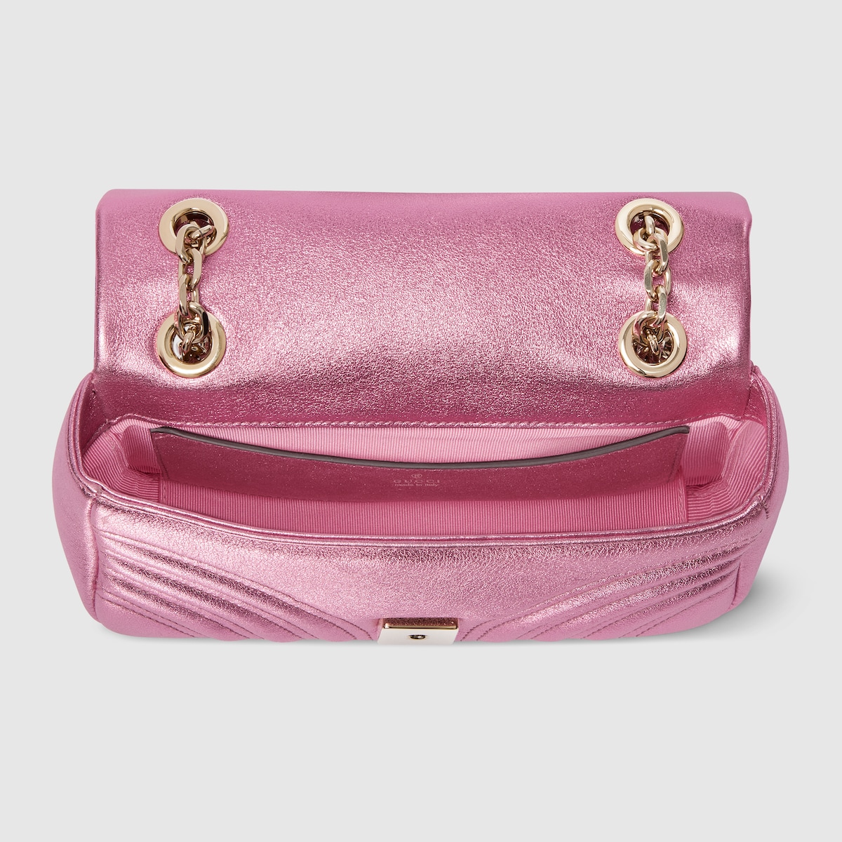 GGマーモント〕スモール ショルダーバッグ ・ブライトピンク ラメ