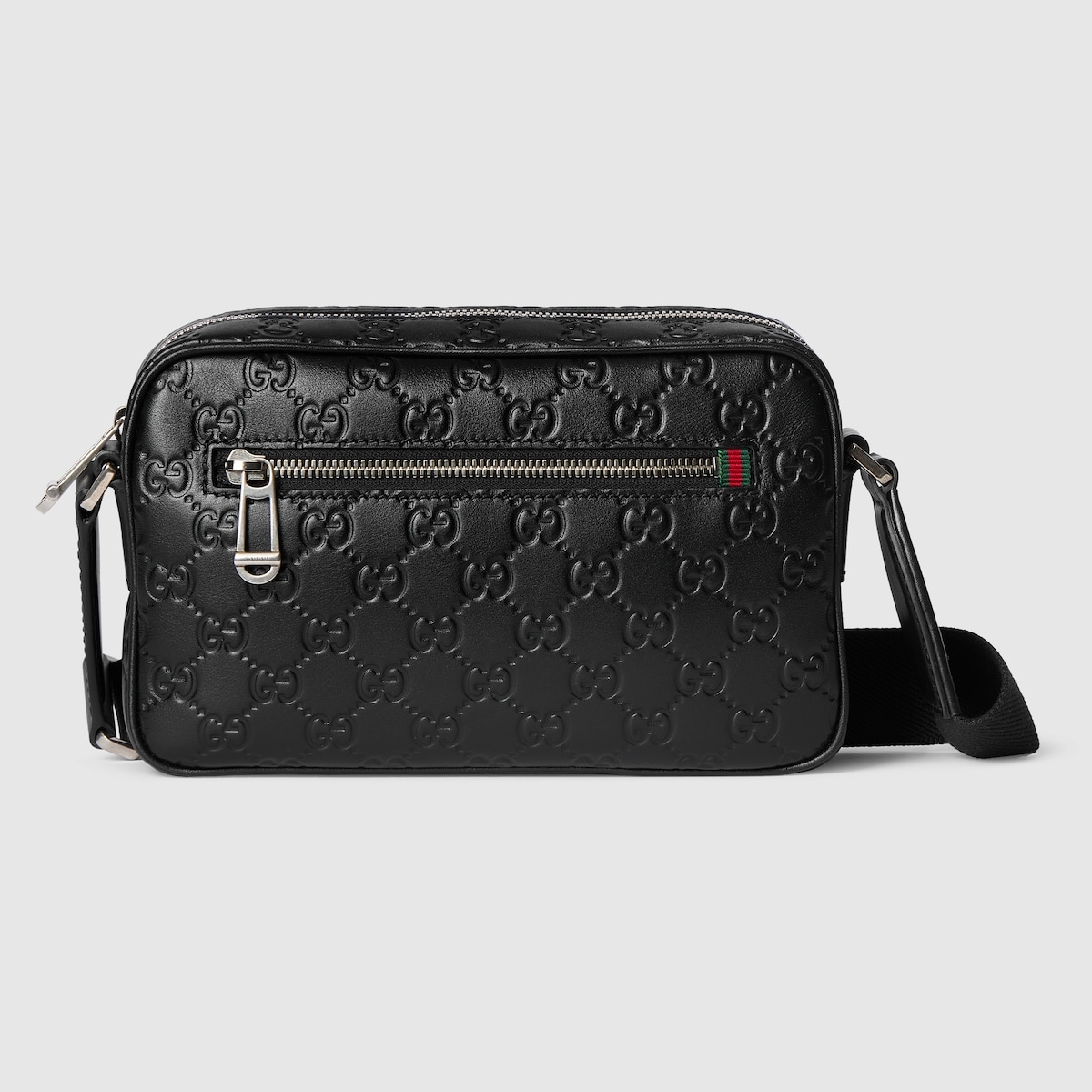 GG Emblem small crossbody bag in black GG leather | GUCCI® US