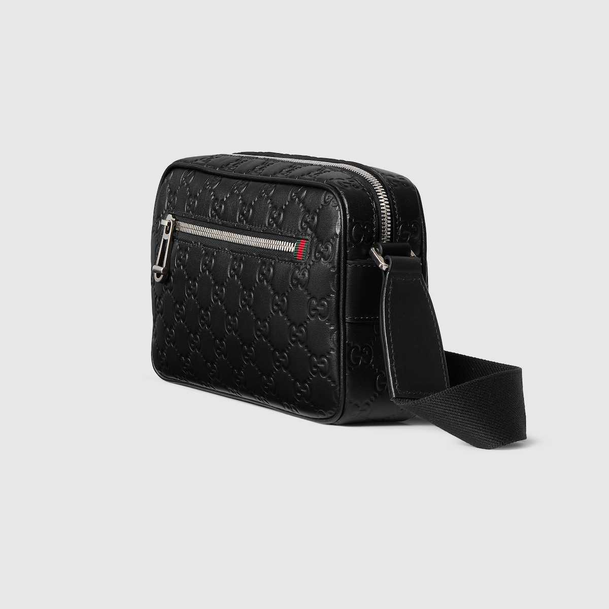 GG Emblem small crossbody bag in black GG leather - thumbnail 4