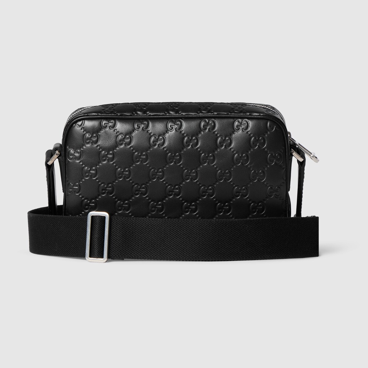 GG Emblem small crossbody bag in black GG leather - thumbnail 2