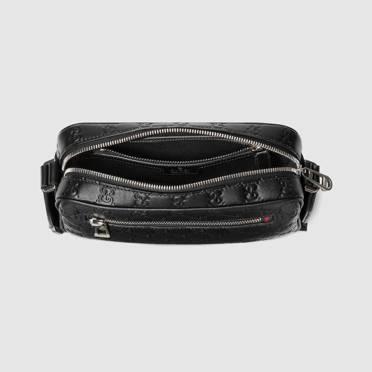 GG Emblem small crossbody bag in black GG leather - thumbnail 3