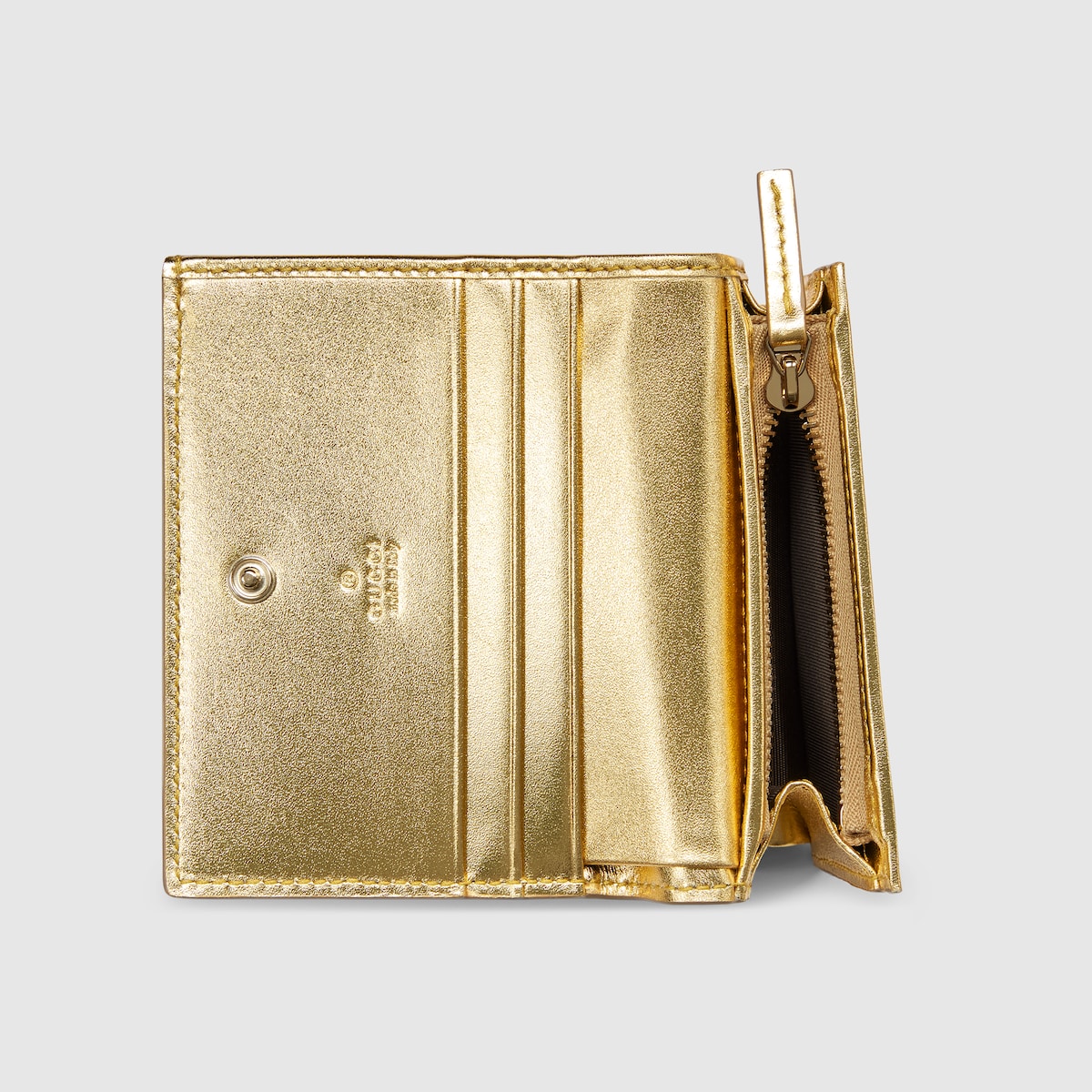 ダブルG パイソン スモールウォレット ・メタリックゴールド | GUCCI公式