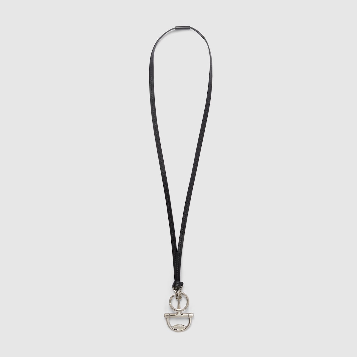 Half Horsebit bag charm in palladium-toned metal