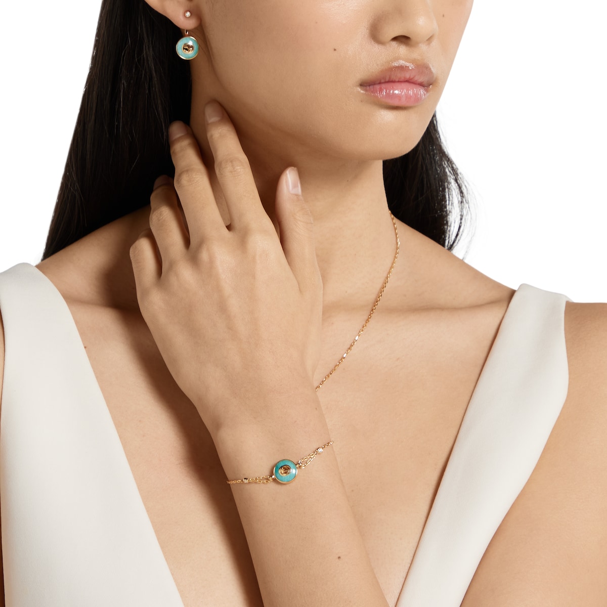 現行品　グッチ　インターロッキングG チェーンブレスレット ゴールド　送料無料 グッチ インターロッキング〕18K チェーン ブレスレット ・18K