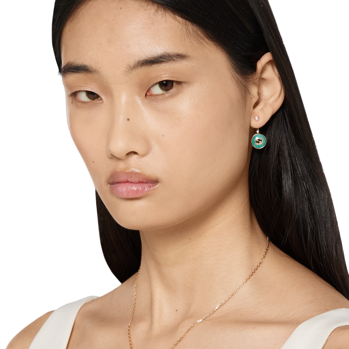 グッチ インターロッキング〕18K ピアス ・18K イエローゴールド