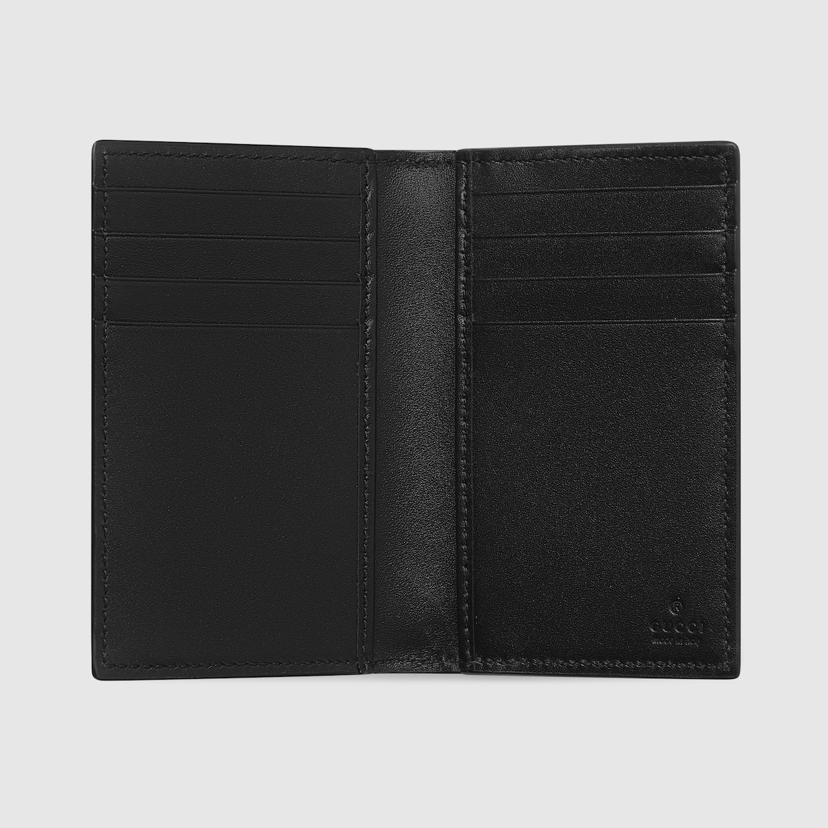 GG Emblem card case in black GG leather | GUCCI® US
