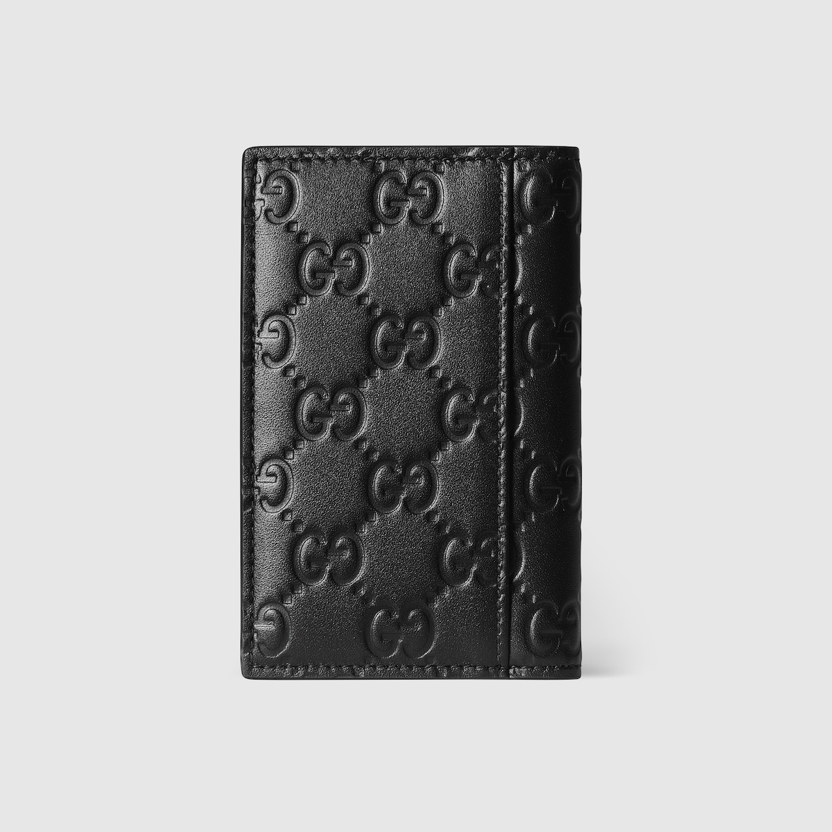 GG Emblem card case in black GG leather | GUCCI® US