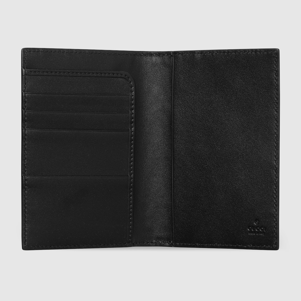 GG Emblem passport case in black GG leather | GUCCI® US