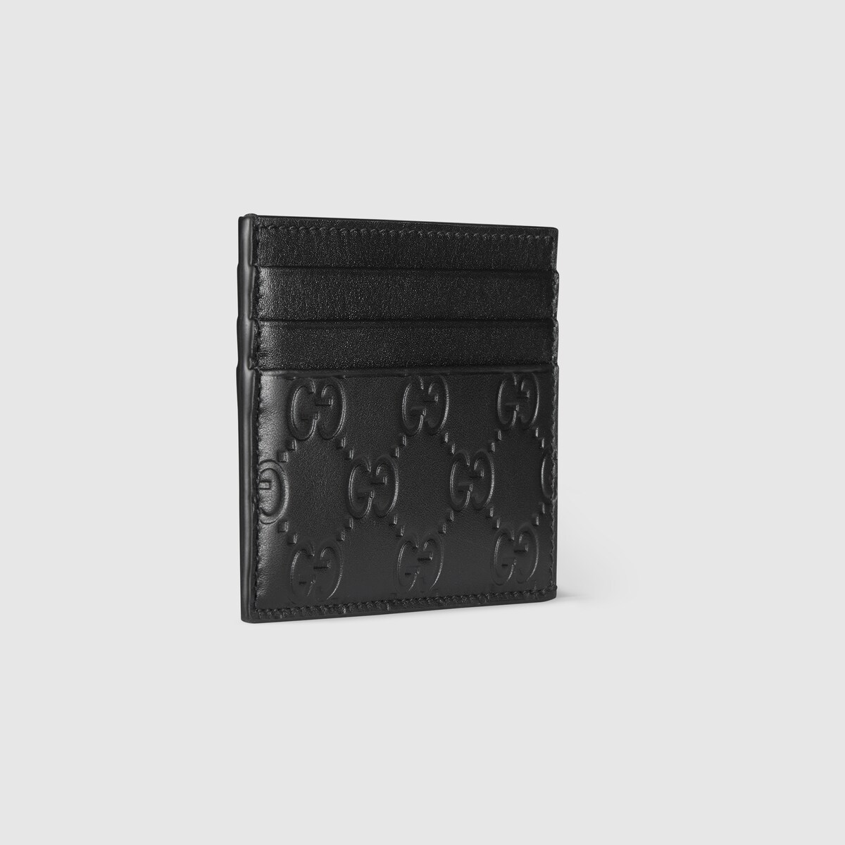 GG Emblem card case in grey GG leather - thumbnail 6