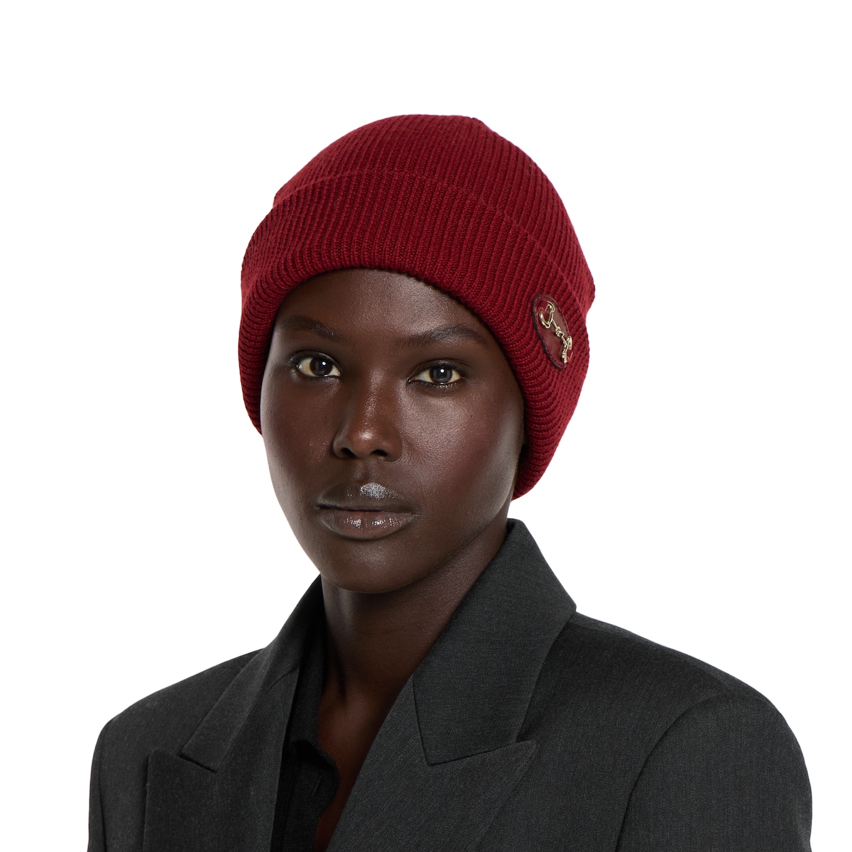 Wool hat with Horsebit in beige - thumbnail 5